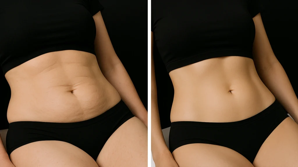 MG Beauty Clinic - Fili di trazione addome Prima e Dopo