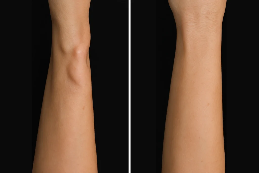 MG Beauty Clinic - Patologie Aneurisma Cutaneo prima e dopo