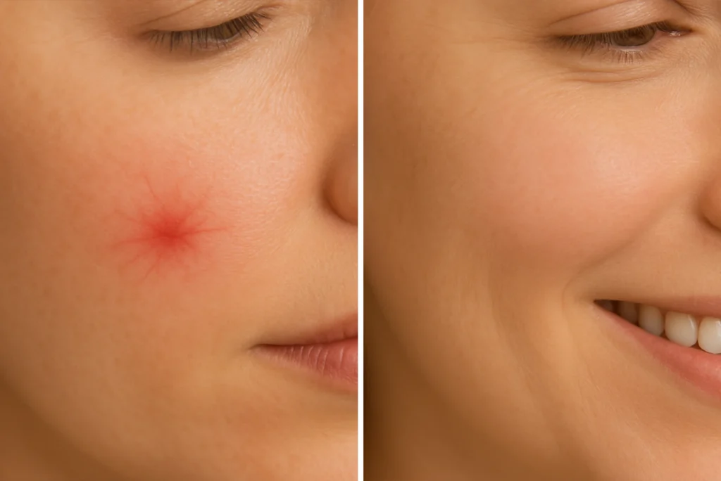 MG Beauty Clinic - Patologie Angioma Stellato prima e dopo