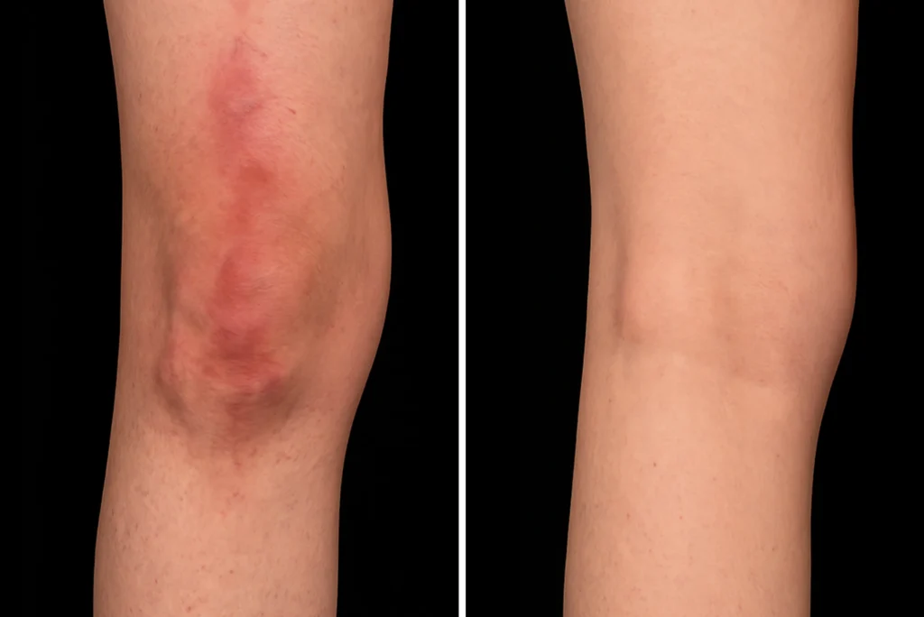 MG Beauty Clinic - Patologie Flebite superficiale prima e dopo