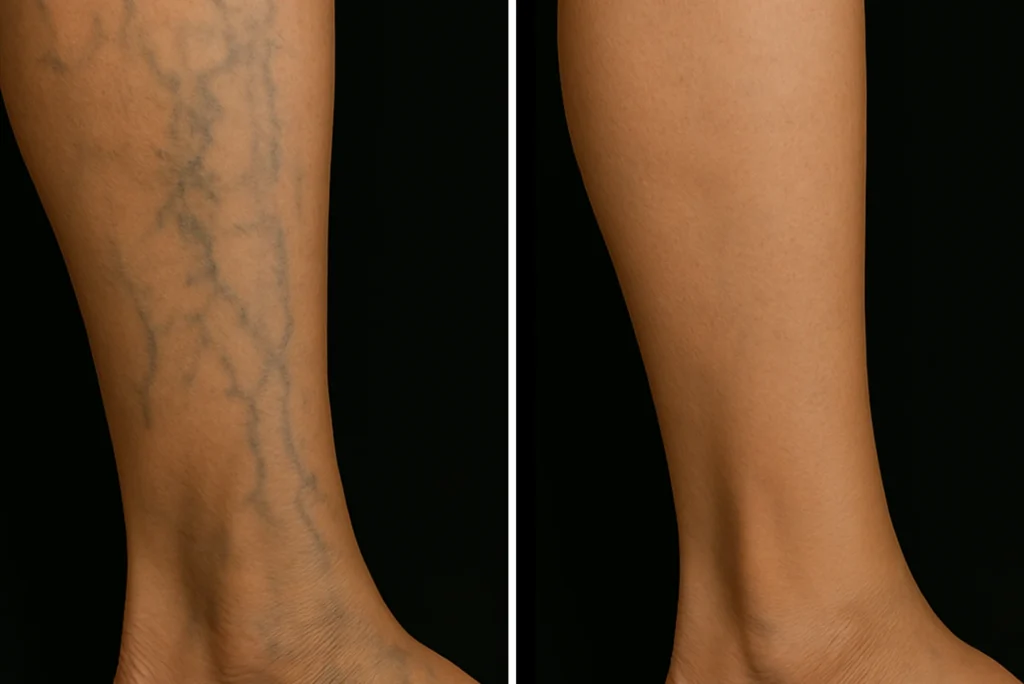 MG Beauty Clinic - Patologie Insufficenza venosa prima e dopo