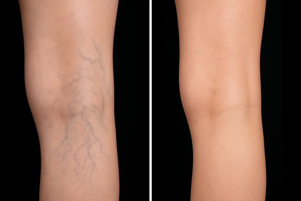 MG Beauty Clinic - Patologie Vene Reticolari prima e dopo